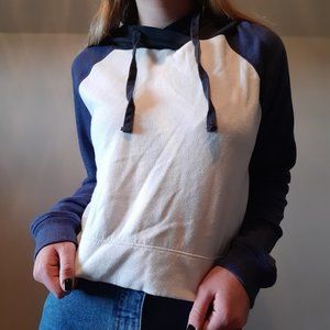 Blue, Black, and White Cropped Sweater Hoodie